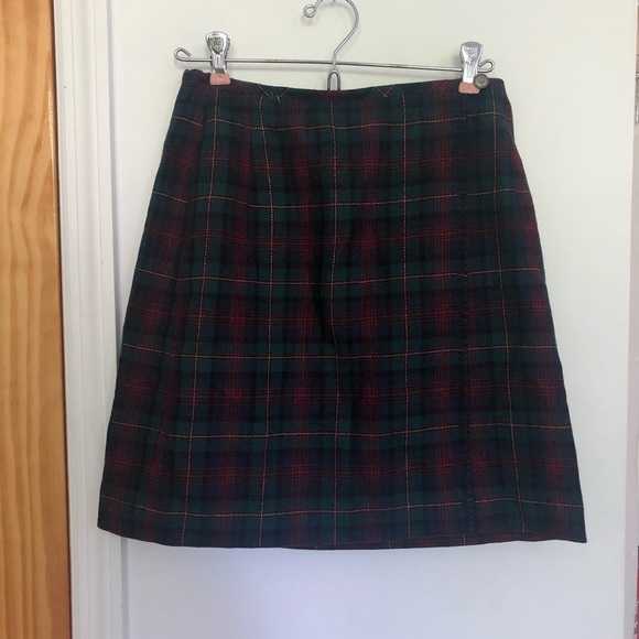 Eddie Bauer Dresses & Skirts - Vintage Plaid Wool High-waisted Skirt